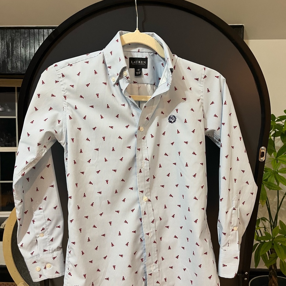 Lauren Ralph Lauren Boys Blue shirt with red  lobster pattern